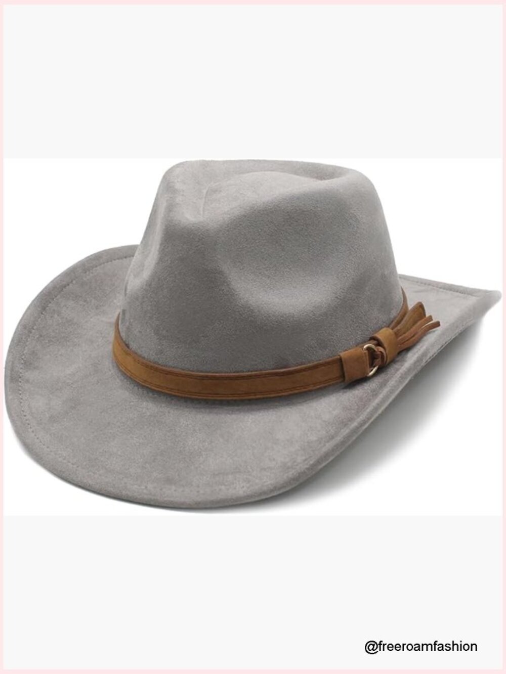 Western Suede Cowboy Hat Wide Brim Fedora for Men Women
